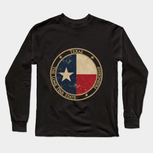 Vintage Texas USA United States of America American State Flag Long Sleeve T-Shirt